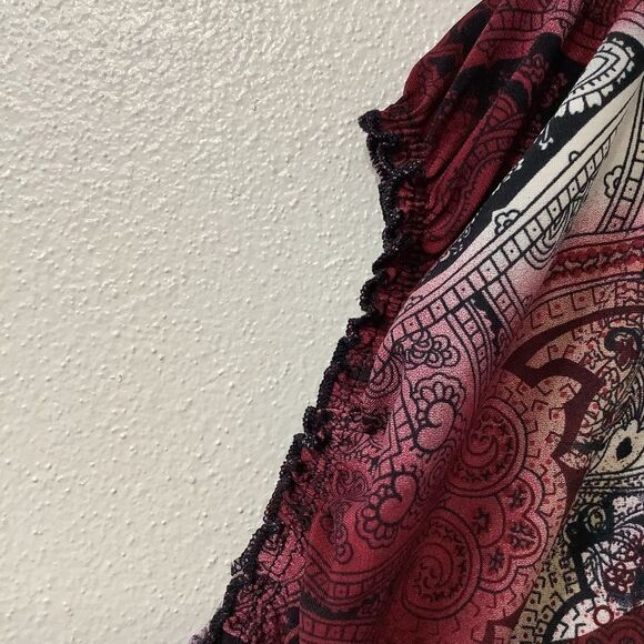 Judith Y2K Whimsigoth Witchy Fairy Grunge Paisley Milkmaid Blouse 1X - Picture 12 of 12